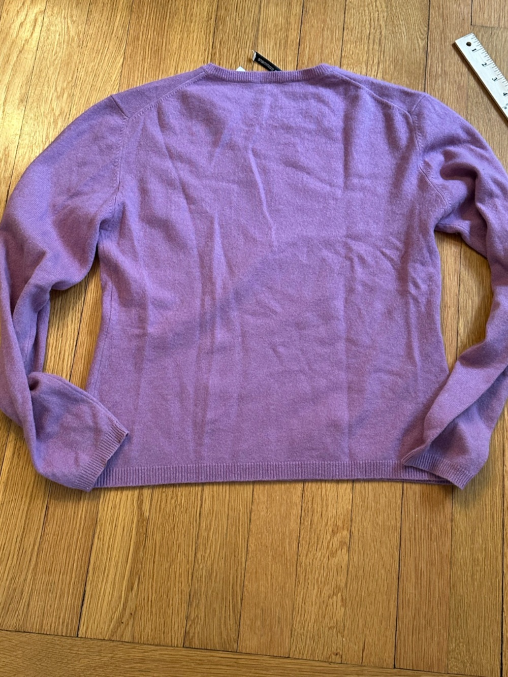 Autumn Cashmere fine knit cashmere orchid Purple Crewneck Sweater classic - Picture 3 of 8